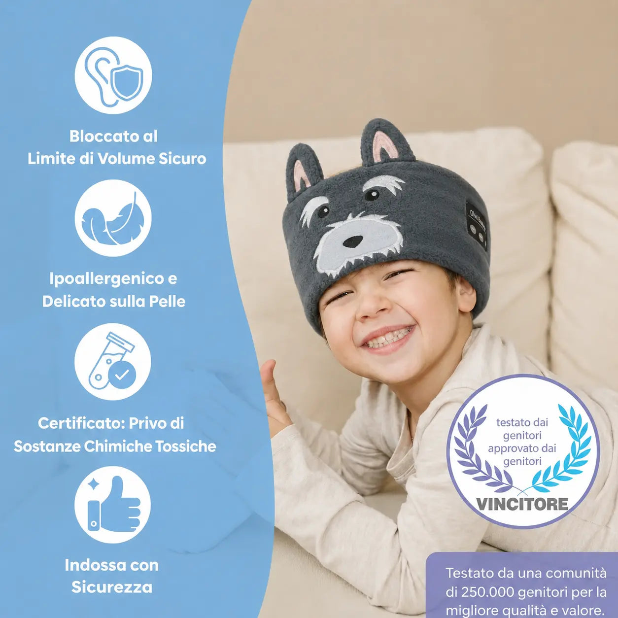 Movio® Cuffie per Dormire Bambini – Wireless, Morbide e Confortevoli